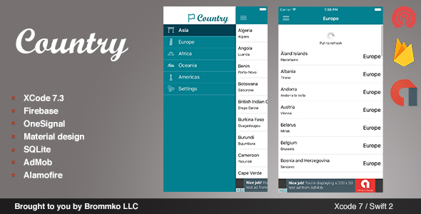Country - Full iOS template app written in Swift